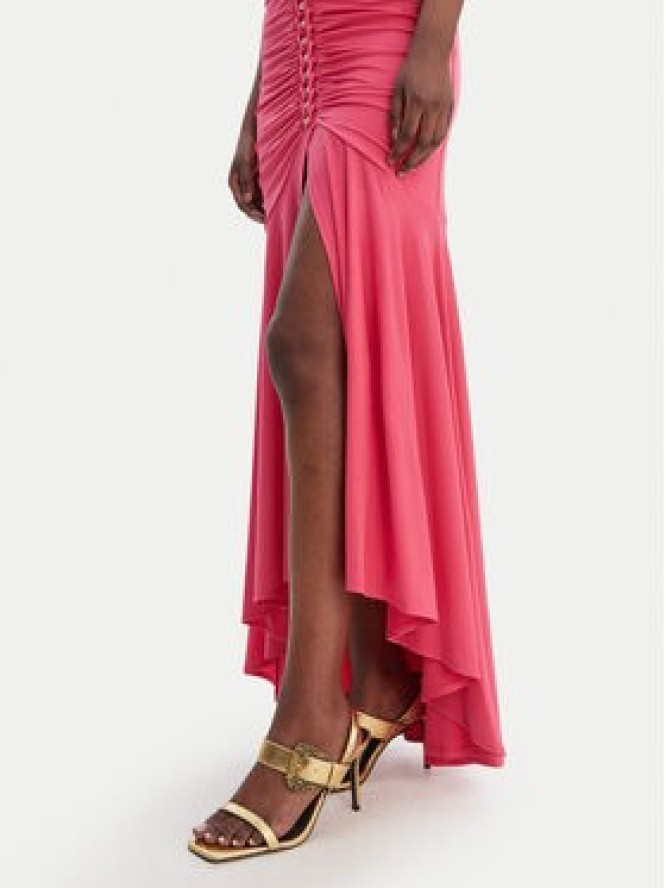 Just Cavalli Sukienka koktajlowa 80PAOB01 CJB04 Różowy Slim Fit