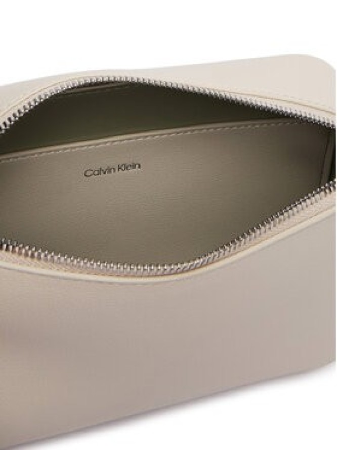 Calvin Klein Torebka Foil Logo Elongated Camera Bag LV04F3276G Kremowy