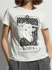 Bawełniana koszulka z nadrukiem - biały