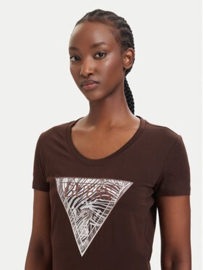 Guess T-Shirt W6GI19 K3042 Brązowy Regular Fit