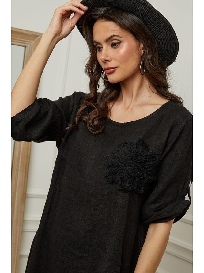 Plume Lniana tunika "Galopine" w kolorze czarnym rozmiar: XXL
