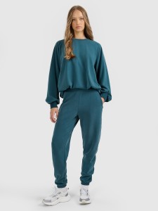 4F Spodnie dresowe joggery z modalem damskie - turkusowe XXL