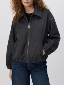 Kurtka bomberka z kołnierzykiem - ciemnoszary