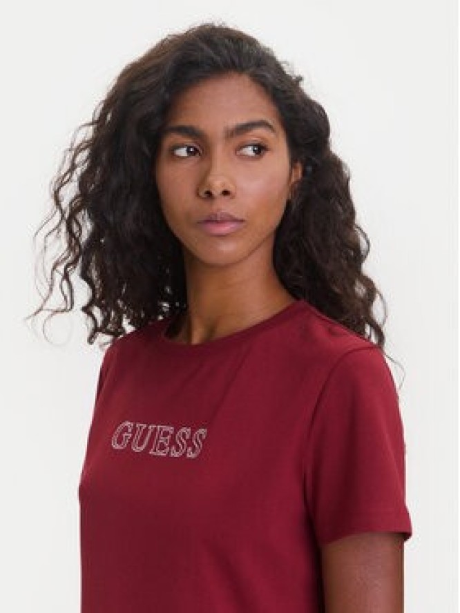 Guess T-Shirt V3BI11 J1314 Bordowy Regular Fit