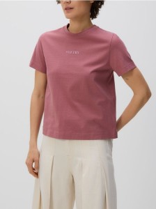 Bawełniany t-shirt z nadrukiem - jasnofioletowy