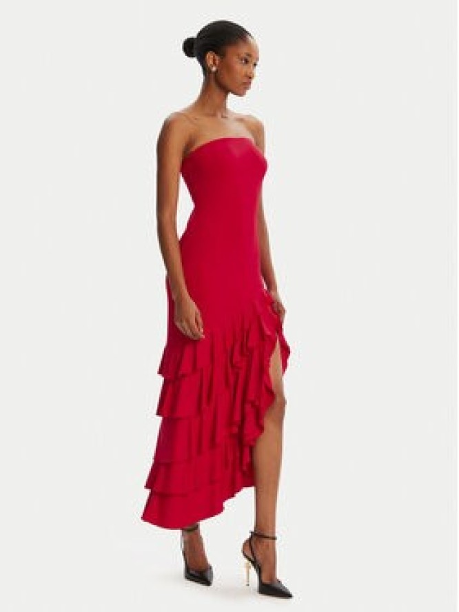 Bardot Sukienka koktajlowa Agastina Strapless 60029DB Czerwony Slim Fit