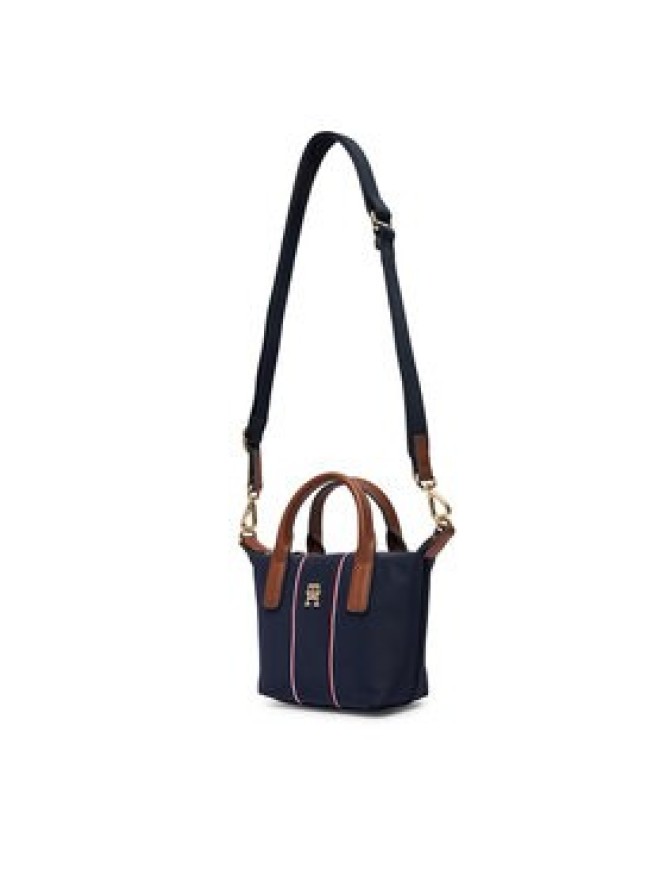 Tommy Hilfiger Torebka Popette Micro Tote Corp AW0AW18552 Granatowy