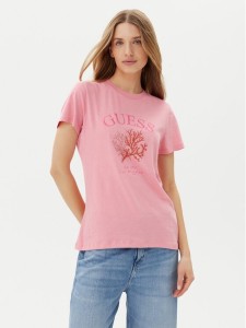 Guess T-Shirt E5GI03 K8G01 Różowy Regular Fit