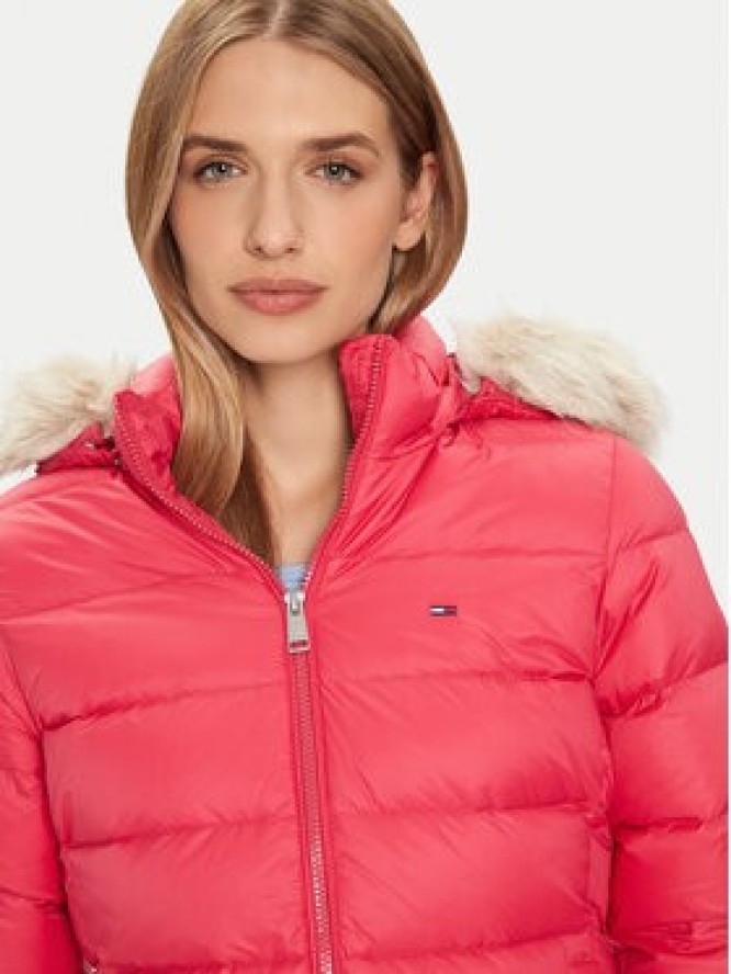 Tommy Jeans Kurtka puchowa Essential DW0DW18864 Różowy Slim Fit