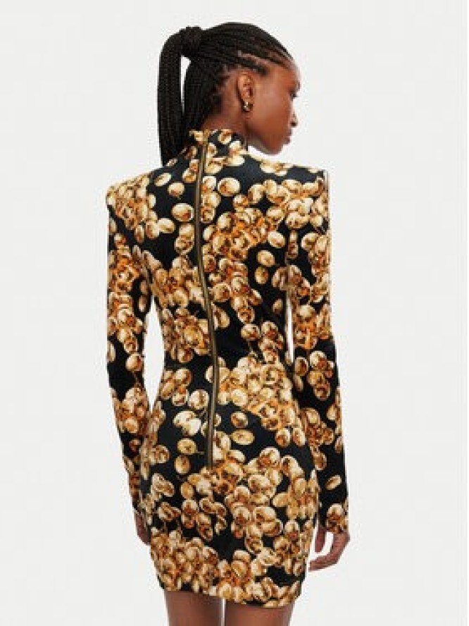 Balmain Sukienka codzienna DF0R8755JJ44 Czarny Slim Fit