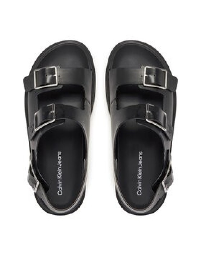 Calvin Klein Jeans Sandały Flat Molded Sandal Buckle YW0YW01785 Czarny