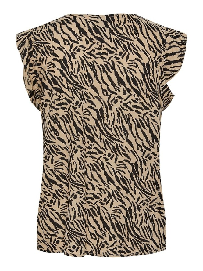 Pieces Top w kolorze beżowo-czarnym rozmiar: XS