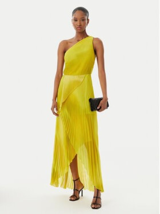 Simona Corsellini Sukienka koktajlowa P26CEAB11301 Żółty Slim Fit