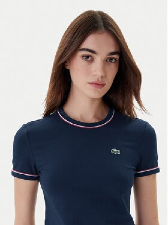 Lacoste T-Shirt TF5289 Granatowy Slim Fit