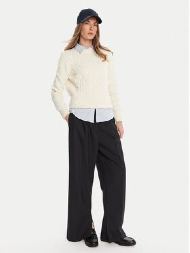 Barbour Sweter Burne Crew LKN1572WH51 Écru Regular Fit