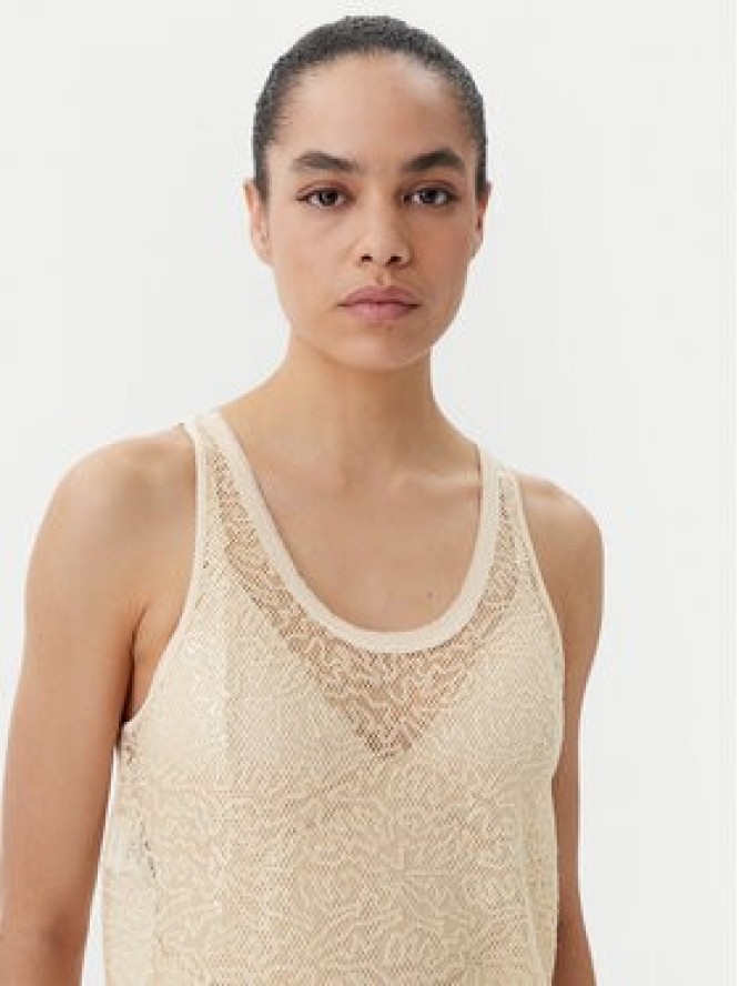 PINKO Top Waiting canottiera rete Beżowy Slim Fit