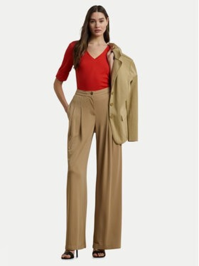 LAUREN RALPH LAUREN Bluzka 200815843008 Czerwony Slim Fit