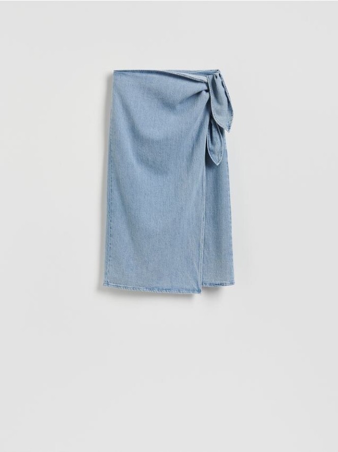 Jeansowa spódnica midi - niebieski