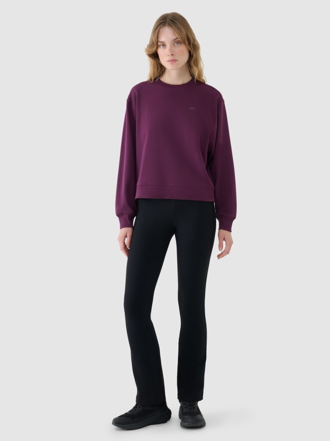 4F Bluza nierozpinana bez kaptura damska - fioletowa XXL