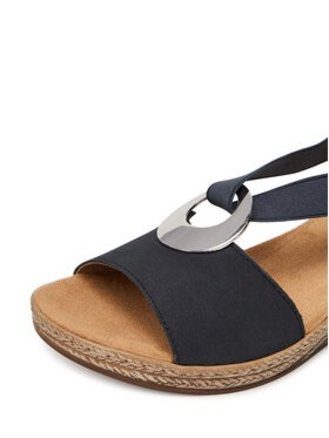 Rieker Sandały 624H6-14 Granatowy