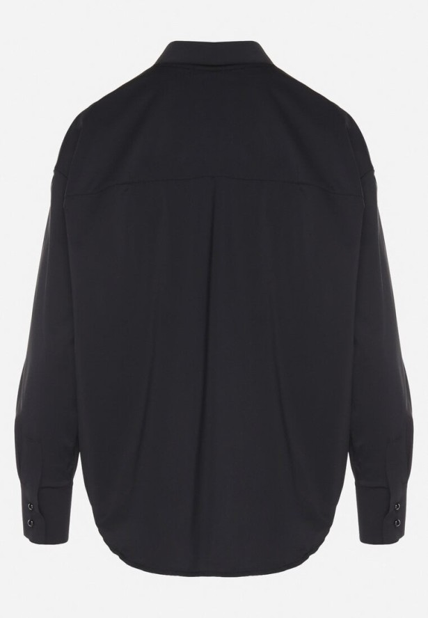 Czarna Klasyczna Koszula z Wiskozą Napvia