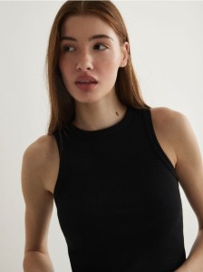 Bawełniany top - czarny