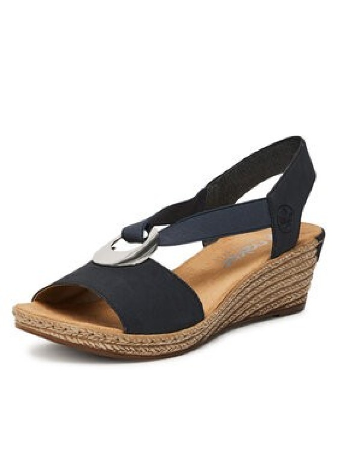 Rieker Sandały 624H6-14 Granatowy