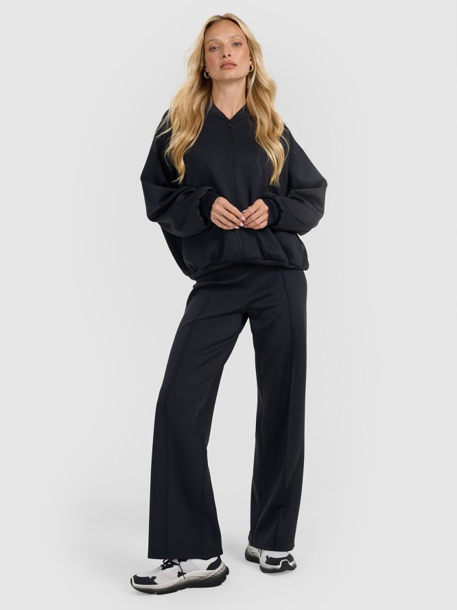 4F Bluza dresowa rozpinana bez kaptura damska - czarna S