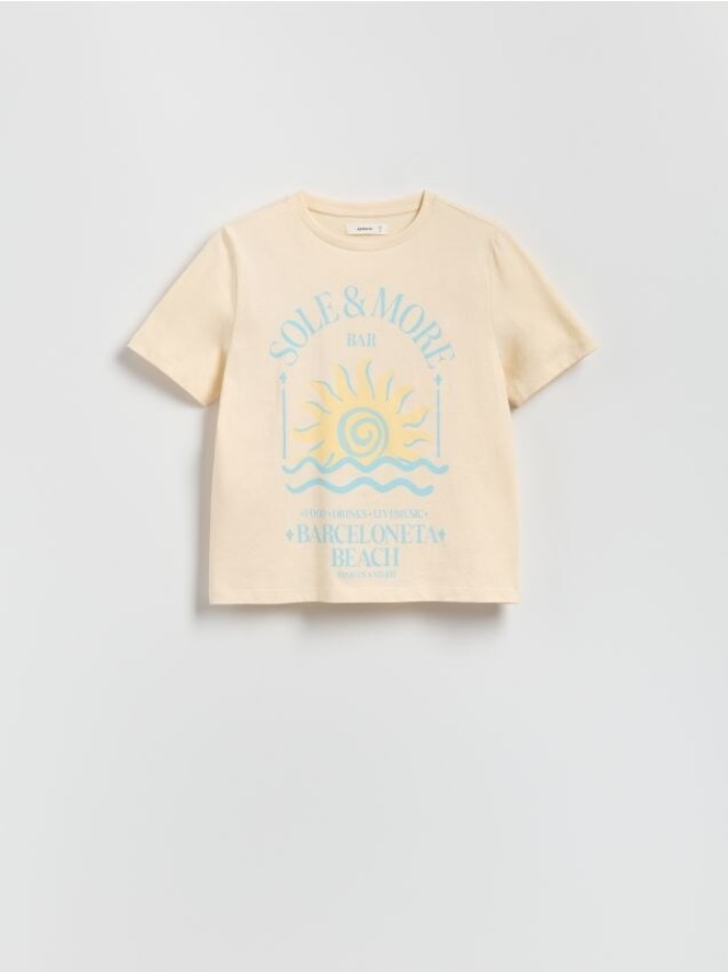 T-shirt z nadrukiem - złamana biel