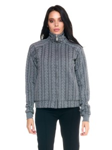 Bluzy damskie Leone z wysokim kołnierzem i zamkiem błyskawicznym Greyss