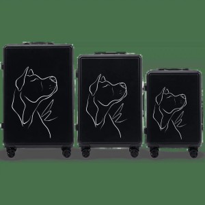 Komplet 3 WALIZEK Wings ABS+ Customized BLACK DOG