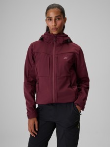 4F Kurtka softshell wiatroodporna membrana 8000 damska - burgundowa M