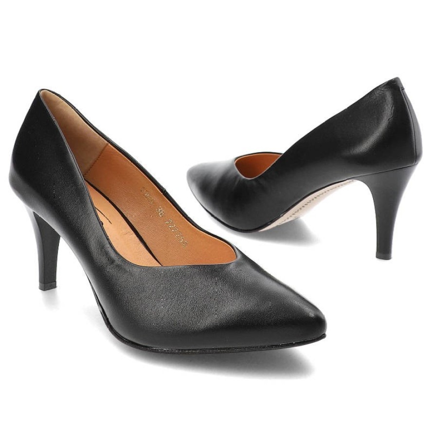 Czarne Czółenka Clasicco Eleganckie Buty Na Obcasie