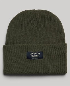 superdry Classic Knitted Beanie – Olive Green Marl
