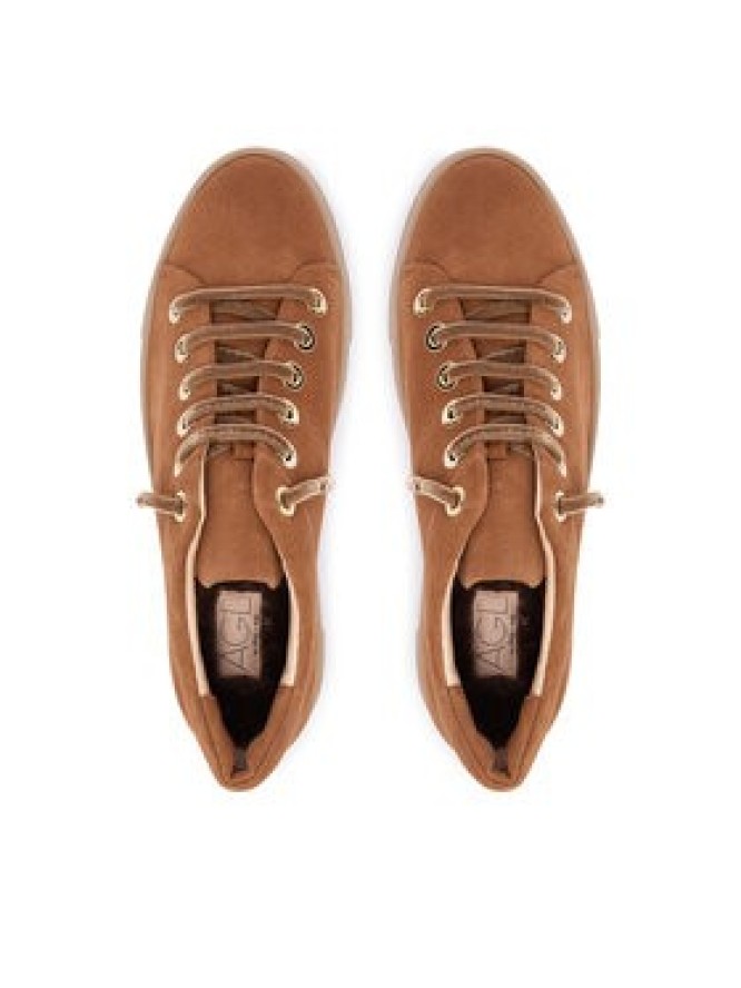 AGL Sneakersy Crystal New D925300FGKV153G594 Brązowy