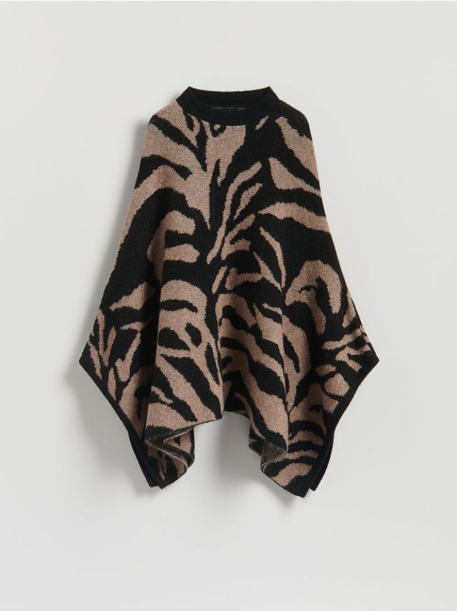 Wzorzyste ponczo - wielobarwny