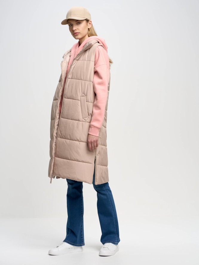 Kamizelka damska pikowana beżowa Nemuna 801