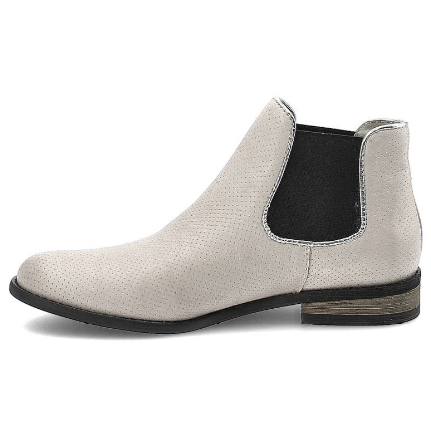 Beżowe Botki Carinii Damskie Buty Płaskie