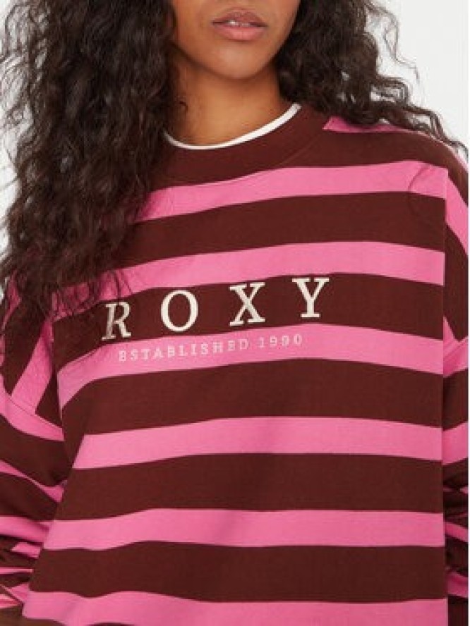 Roxy Bluza Strictly Stripes ERJFT05004 Różowy Oversize