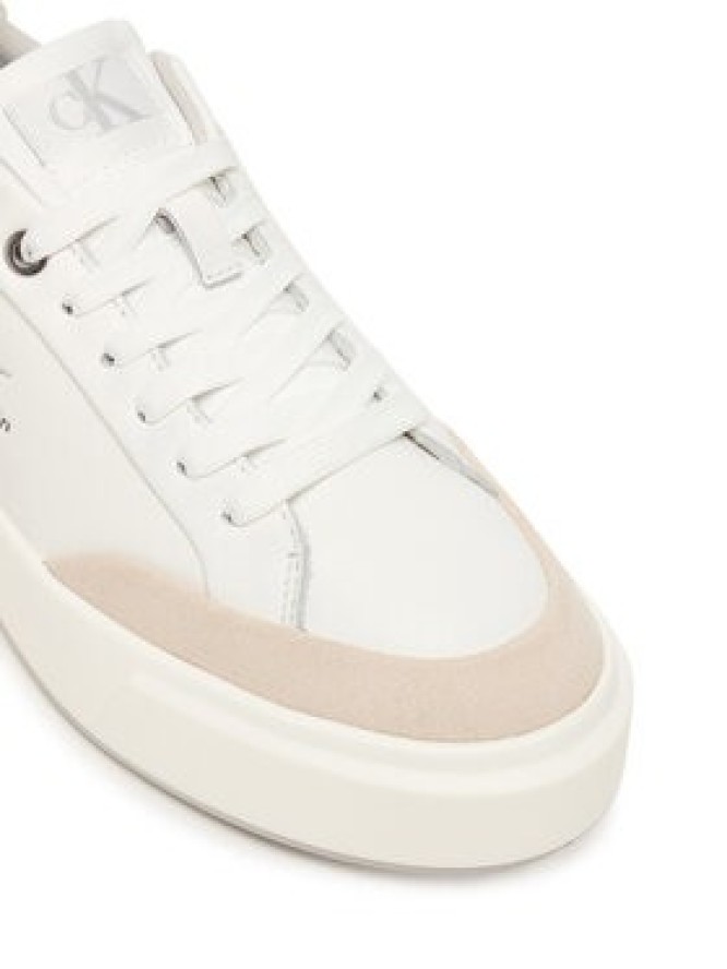 Calvin Klein Sneakersy Basket Cupsole Laceup Lth Mix YW0YW02023 Biały