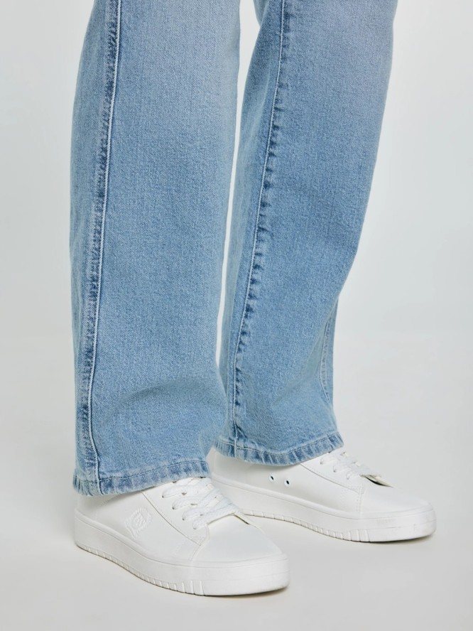 sneakersy damskie ze skóry ekologicznej białe nn274577 101
