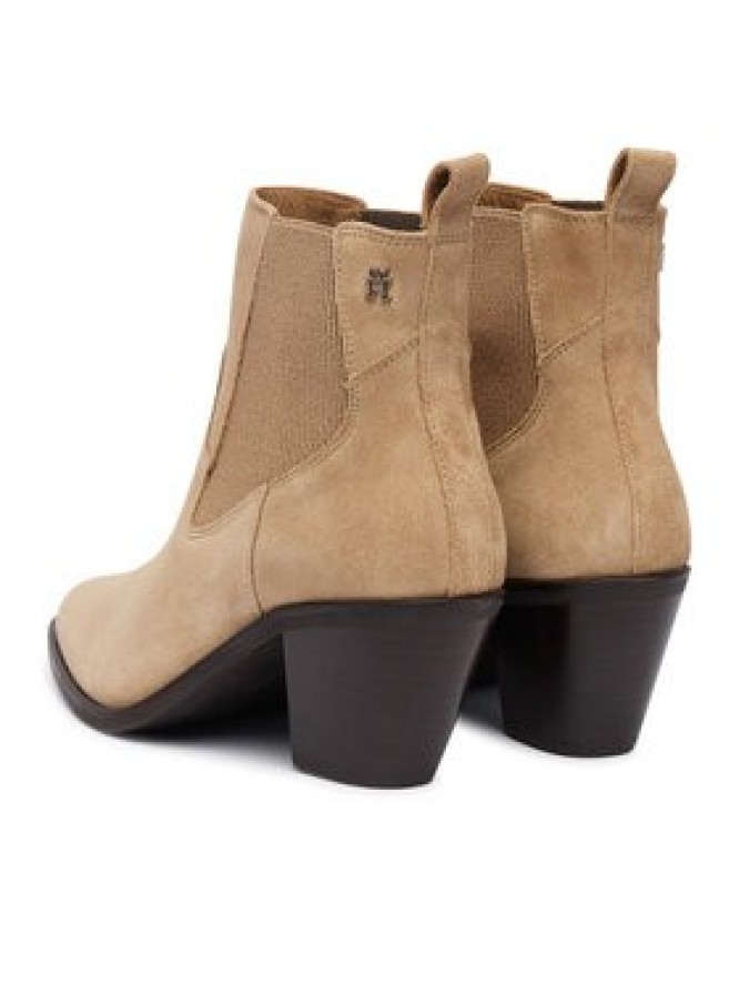 Tommy Hilfiger Botki Suede Western Chelsea Boot FW0FW09581 Beżowy