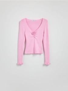 Sweter z wiskozą - różowy