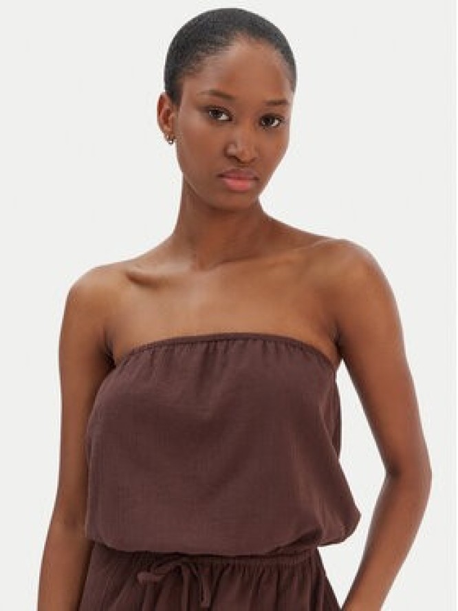 Seafolly Kombinezon Crinkle 55537-PS Brązowy Regular Fit