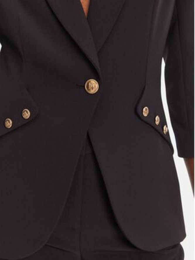 Elisabetta Franchi Marynarka GI-164-52E2-V640 Czarny Regular Fit