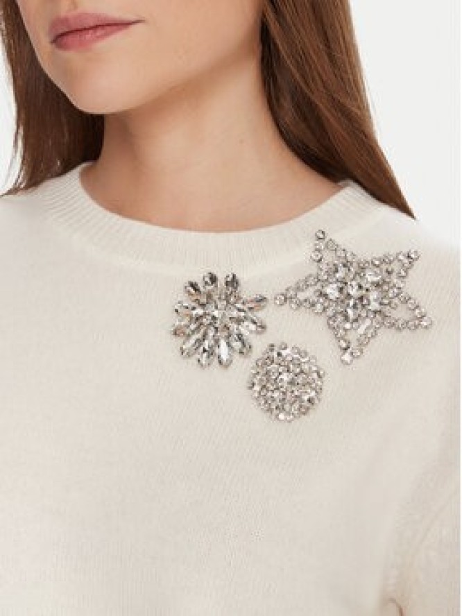 KAOS Sweter RI1KT022 Écru Regular Fit