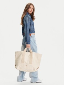 Tommy Jeans Torebka Tjw Tote Edition Canvas AW0AW17542 Beżowy