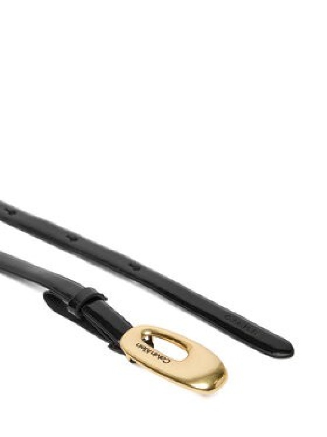 Calvin Klein Pasek Damski Oval Buckle Shiny Strap 15Mm LV04F7064G Czarny