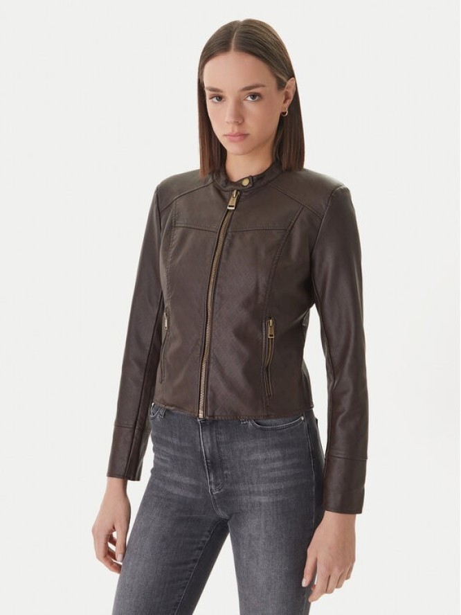 Guess Kurtka z imitacji skóry W6GL09 W1834 Brązowy Regular Fit