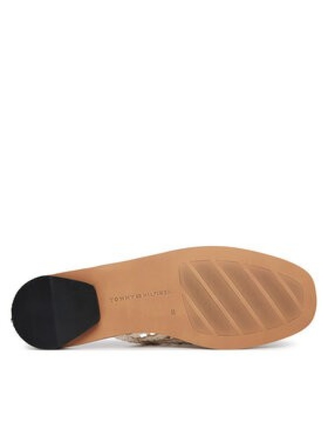 Tommy Hilfiger Klapki Hilfiger Leather Mix Flat Mule FW0FW09280 Kremowy